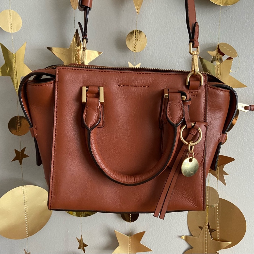 Cole Haan brown mini satchel crossbody bag